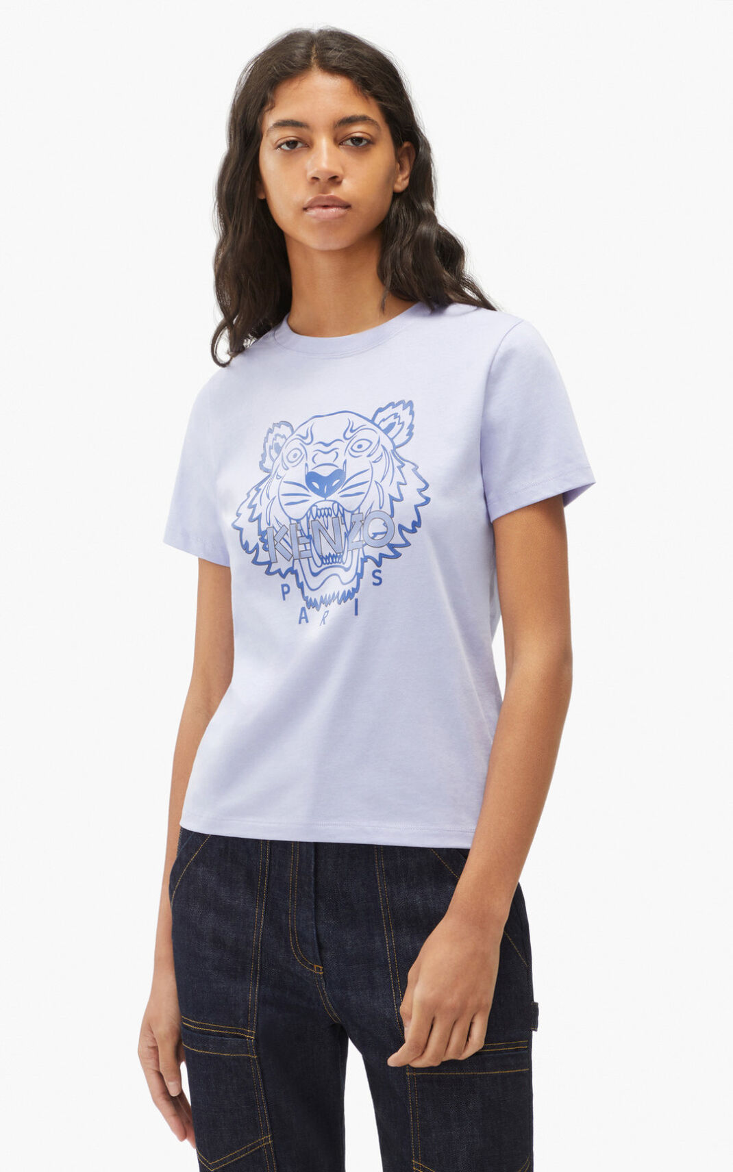 Camiseta Kenzo The Inverno Capsule Tiger Feminino - Luz Azuis | 781LOBJAW